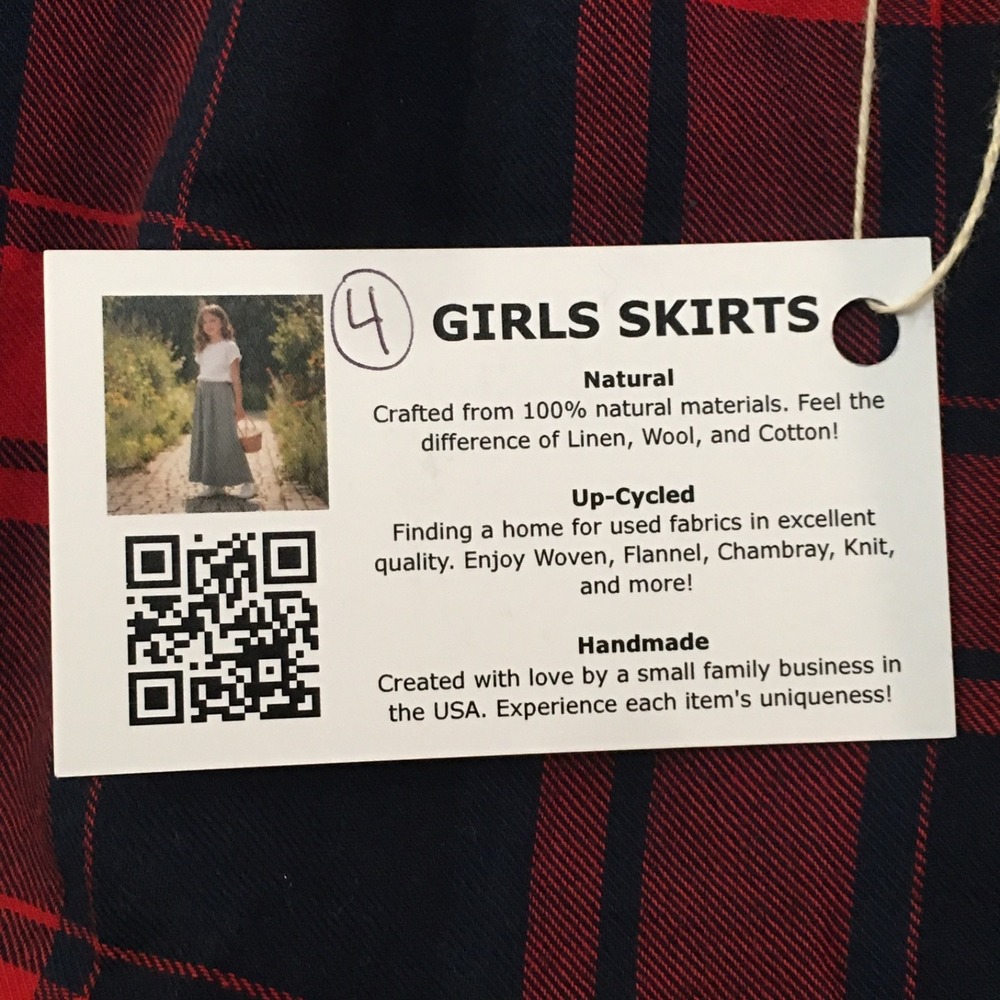 Skirt Flannel Girls 4 Midi Plaid Multicolored Ruffle Tiered Mom and Pop's Kids - Picture 4 of 9